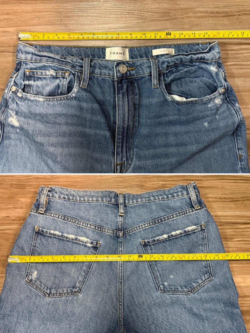 FRAME Le Jane High Rise Straight Leg Jeans Mariner Sz 30 $288 Retail - Picture 7 of 12